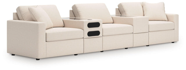 Ashley Modmax - Oyster - 5-Piece Sectional With Audio System And With Storage Console