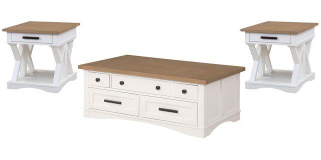 Parker House Americana Modern - Lift Top Cocktail Table With 2 End Tables - Cotton