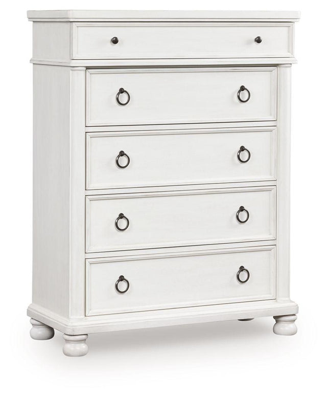 Ashley Rowlenstown Five Drawer Chest - Antique White