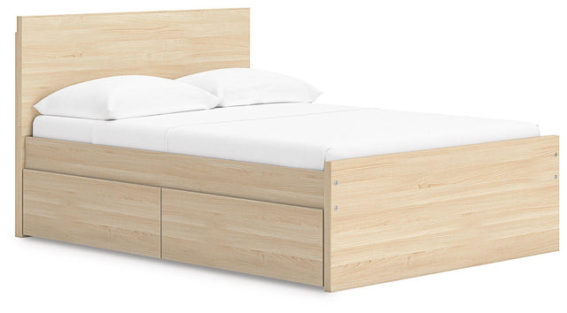 Ashley Onita - Natural - Full Panel Platform Bed With 1 Side Storage