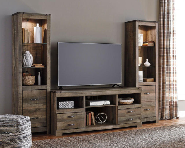 Ashley Trinell - 3 Pc. - Entertainment Center - 63" TV Stand - Brown