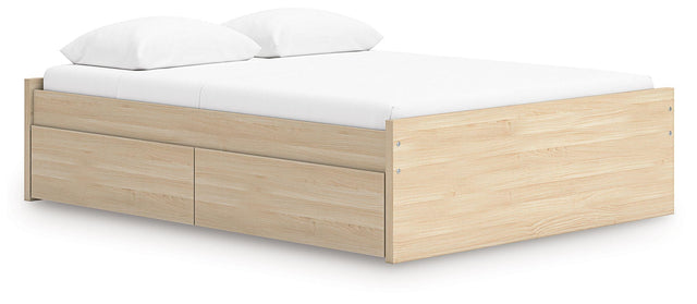 Ashley Onita - Natural - Queen Platform Bed With 2 Side Storage