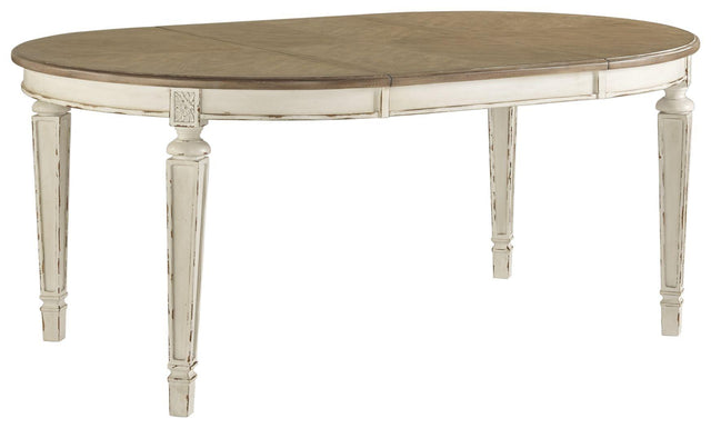 Ashley Realyn Oval Dining Room EXT Table - Chipped White