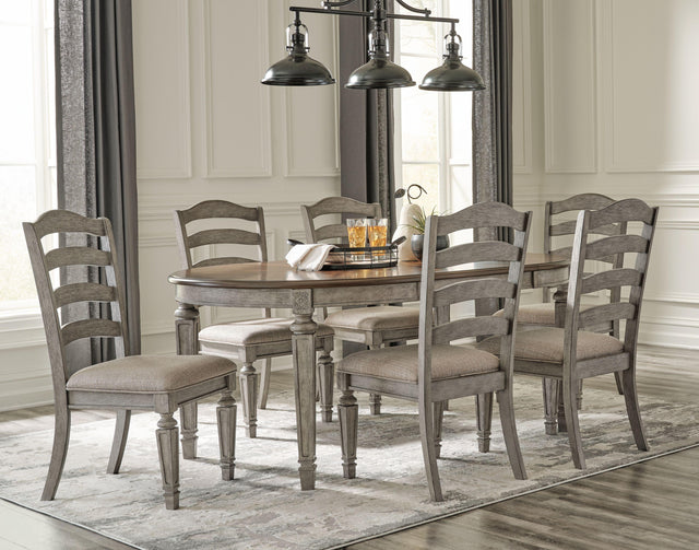 Ashley Lodenbay - Antique Gray - 7 Pc. - Dining Room Extensiontable, 6 Side Chairs