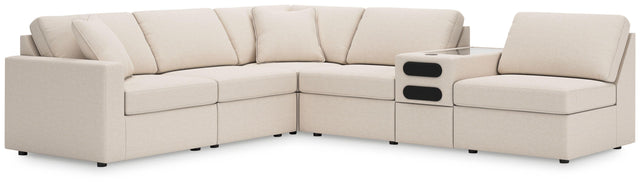 Ashley Modmax - Oyster - 6-Piece Sectional With Audio System Console