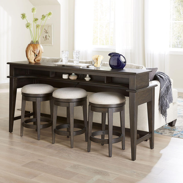 Liberty Furniture Mill Creek - 4 Piece Console Set (Bar Console & 3 Stools) - Dark Brown