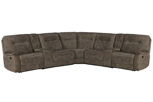 Parker House Cooper - 7 Piece Modular Manual Reclining Sectional - Shadow Brown
