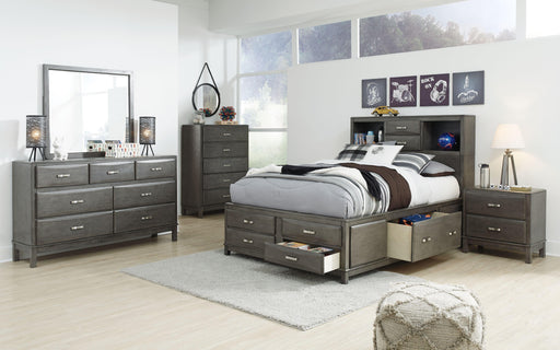 Ashley Caitbrook - Gray - 8 Pc. - Dresser, Mirror, Chest, Full Storage Bed, 2 Nightstands
