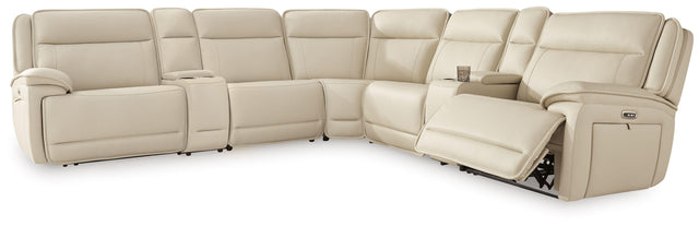 Ashley Double Deal - Almond - 7-Piece Power Reclining Sectional With 2 Consoles
