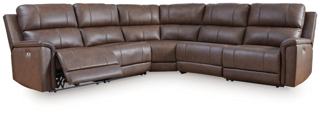 Ashley Bleckley - Espresso - 5-Piece Power Reclining Sectional With RAF And LAF Recliners