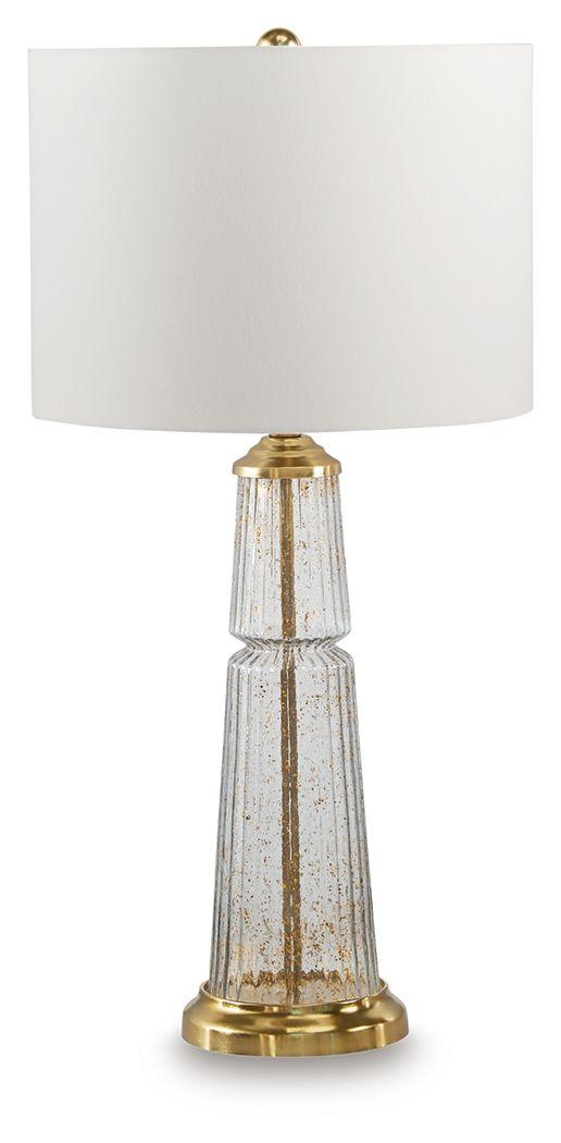 Ashley Bakersboro Glass Table Lamp (1/CN) - Clear/Gold Finish