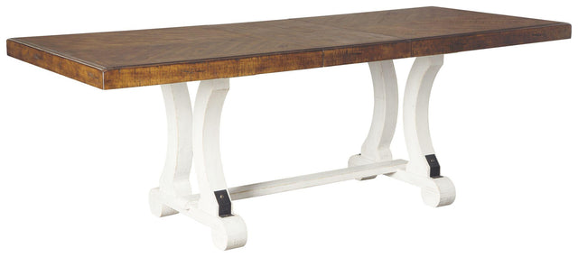 Ashley Valebeck Rectangular Dining Room Table - White/Brown