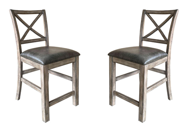 Parker House Lodge Dining - Upholstered Counter Chair (Set of 2) - Siltstone