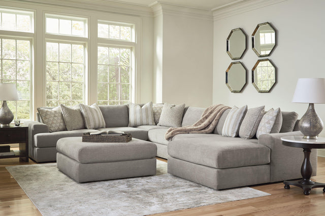 Ashley Avaliyah - Ash - 7 Pc. - 6-Piece Sectional With Raf Corner Chaise, Ottoman