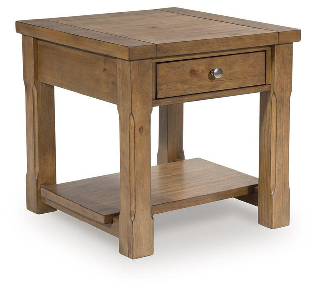 Ashley Vandenmore Rectangular End Table - Medium Brown