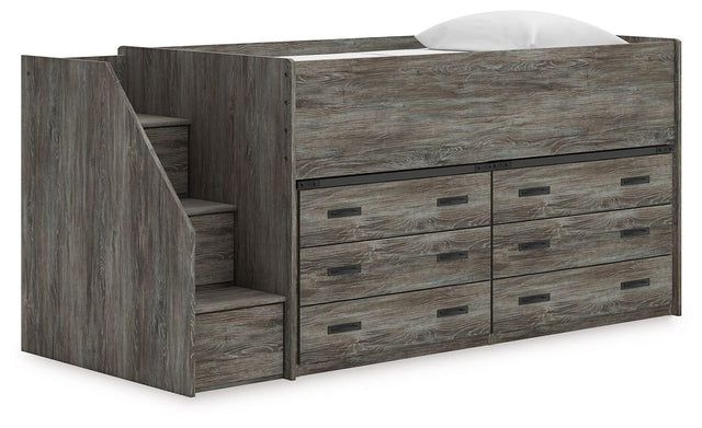 Ashley Frandern - Gray - Twin Loft Bed With 2 Drawer Storages
