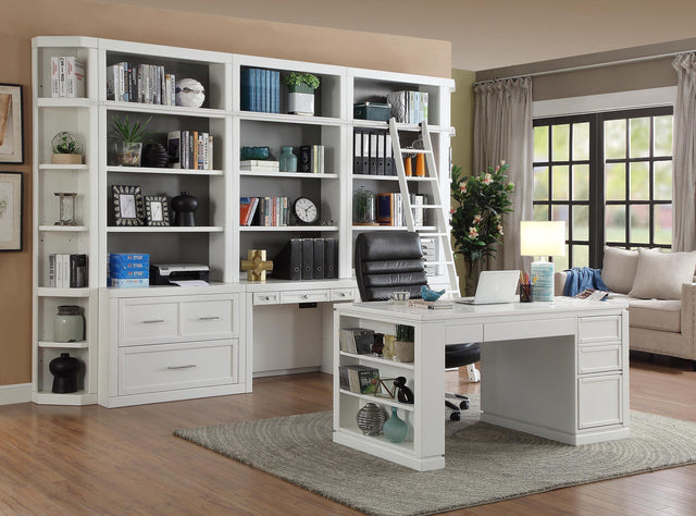 Parker House Catalina - 8 Piece Library Wall With Writing Desk - White