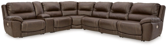 Ashley Dunleith - Chocolate - 7-Piece Power Reclining Sectional With LAF And RAF Zero Wall Power Recliners
