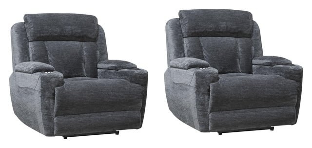 Parker House Dalton - Power Recliner (Set of 2) - Lucky Charcoal