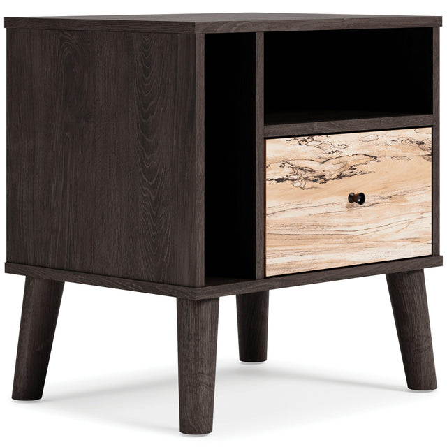Ashley Piperton One Drawer Night Stand - Two-tone Brown/Black