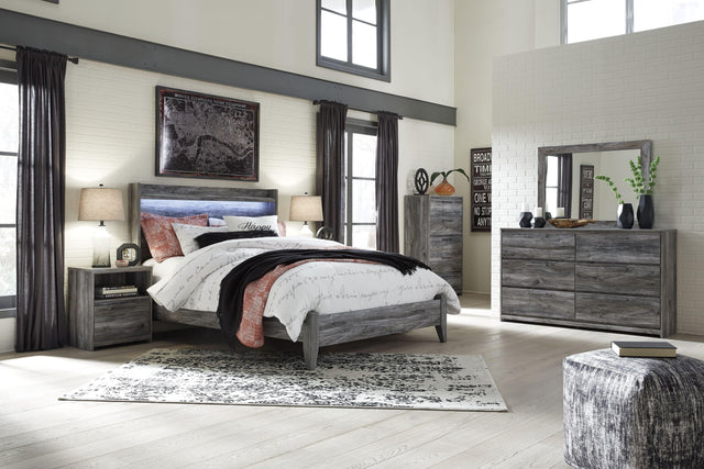 Ashley Baystorm - Gray - 7 Pc. - Dresser, Mirror, Chest, King Panel Bed, 2 Nightstands