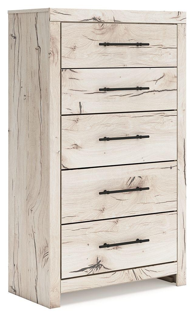 Ashley Lawroy Five Drawer Chest - Light Natural