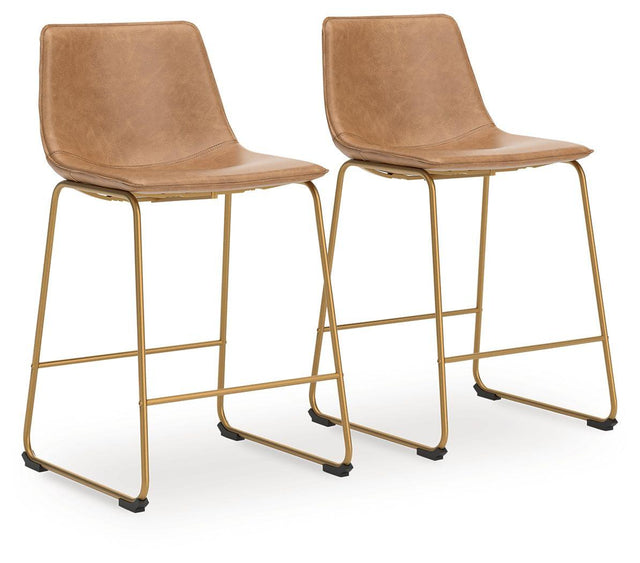 Ashley Ciabori Tall UPH Barstool (2/CN) - Toast/Gold