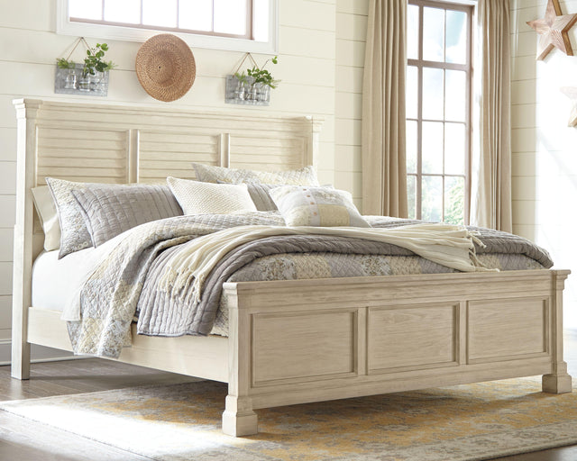 Ashley Bolanburg - Antique White - Queen Panel Bed - Louvered Headboard