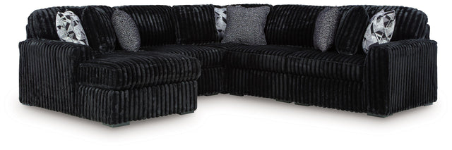 Ashley Midnight-Madness - 6-Piece Sectional With LAF Corner Chaise - Onyx