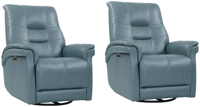 Parker House Carnegie - Powered By Freemotion Cordless Power Swivel Glider Recliner (Set of 2) - Verona Azure