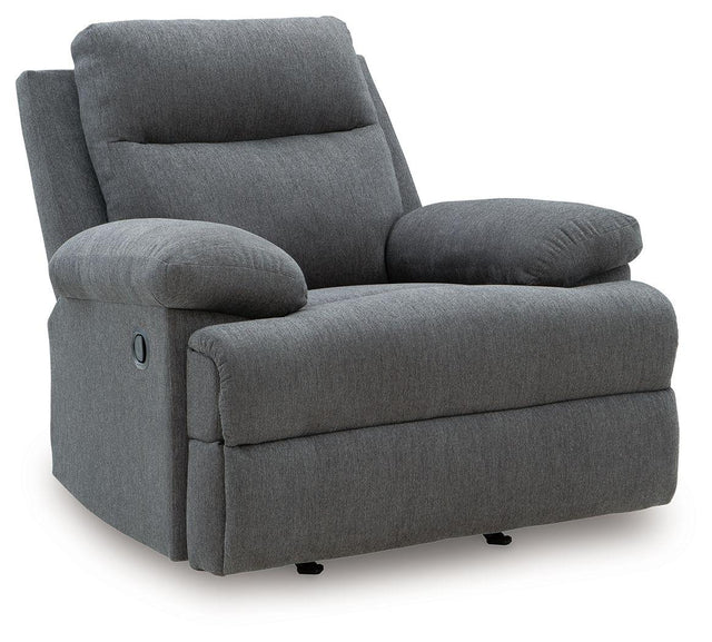 Ashley Side-Swipe Rocker Recliner - Charcoal