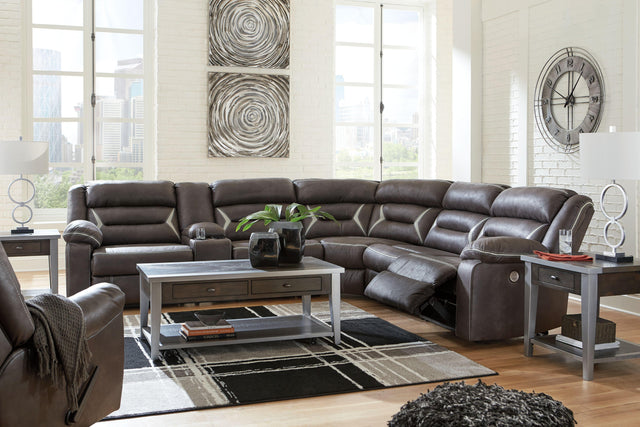 Ashley Kincord - Midnight - 5 Pc. - Left Arm Facing Power Sofa With Console 4 Pc Sectional, Rocker Recliner
