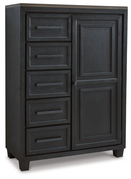 Ashley Foyland Door Chest - Black/Brown