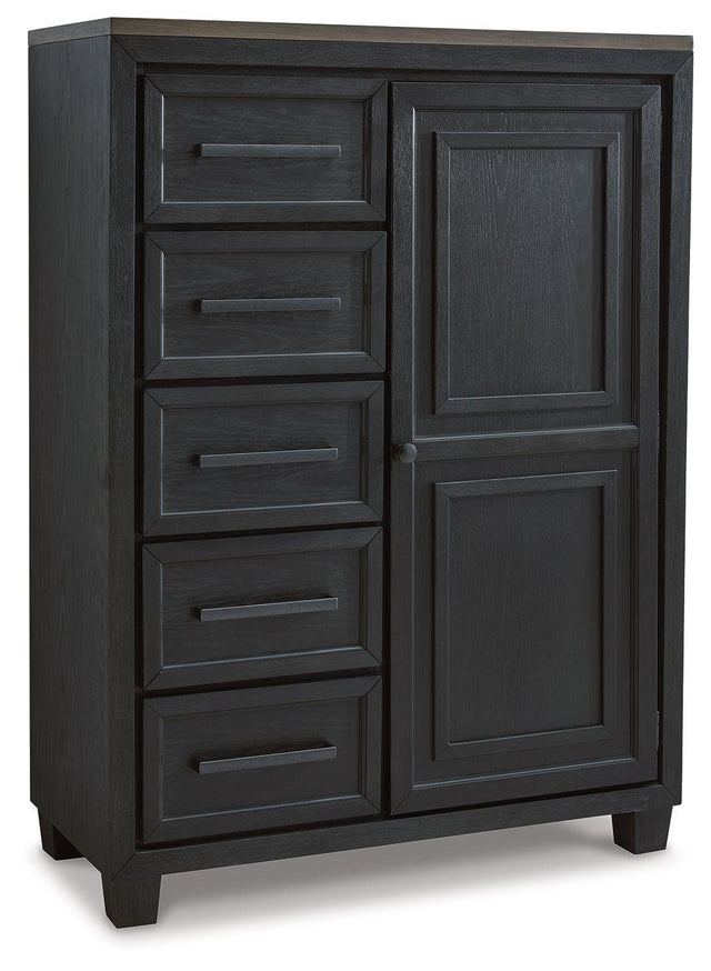 Ashley Foyland Door Chest - Black/Brown