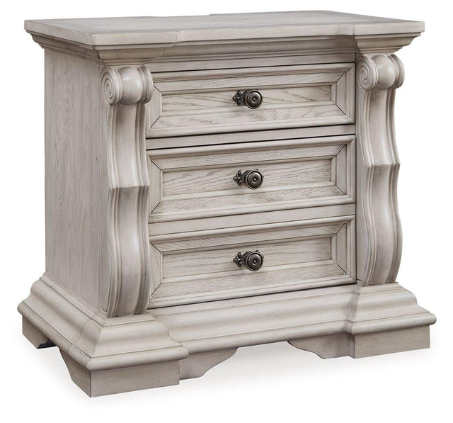 Ashley Bruchandi Three Drawer Night Stand - Antique White