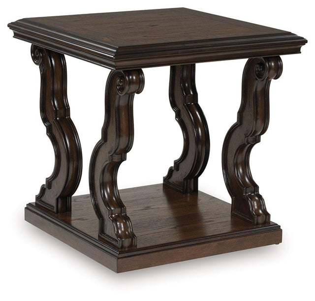 Ashley Maylee Square End Table - Dark Brown