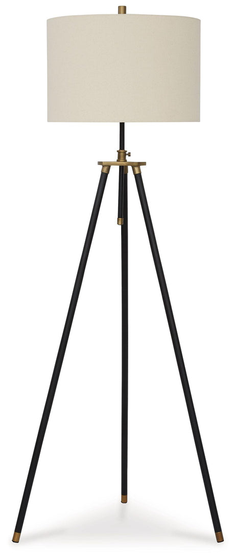 Ashley Cashner Metal Floor Lamp (1/CN) - Black/Gold Finish