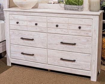 Ashley Makidern Six Drawer Dresser - Whitewash
