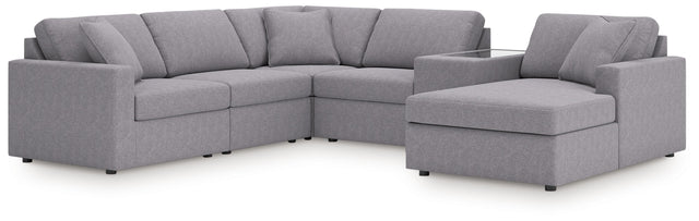 Ashley Modmax - Granite - 6-Piece Sectional With Raf Corner Chaise, LAF Corner Chair And Storage Console