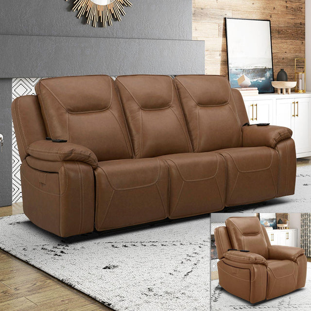 Liberty Furniture Callihan - Sofa & Recliner - Brown