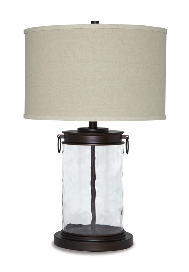 Ashley Tailynn Glass Table Lamp (1/CN) - Clear/Bronze Finish
