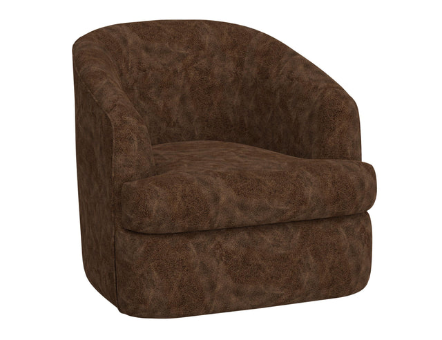 International Furniture Direct Tumbi - 360 Degree Swivel Accent Chair - Chocolate Brown