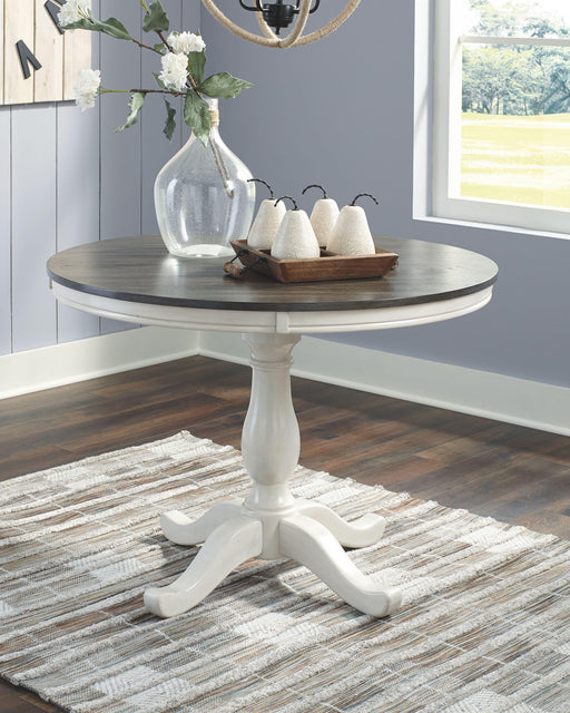Ashley Nelling - White / Brown / Beige- Dining Room Table