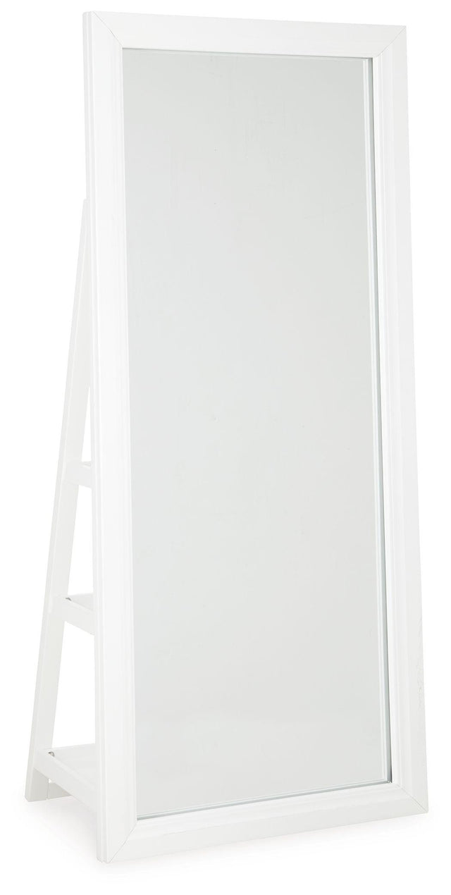 Ashley Evesen Floor Standing Mirror/Storage - White