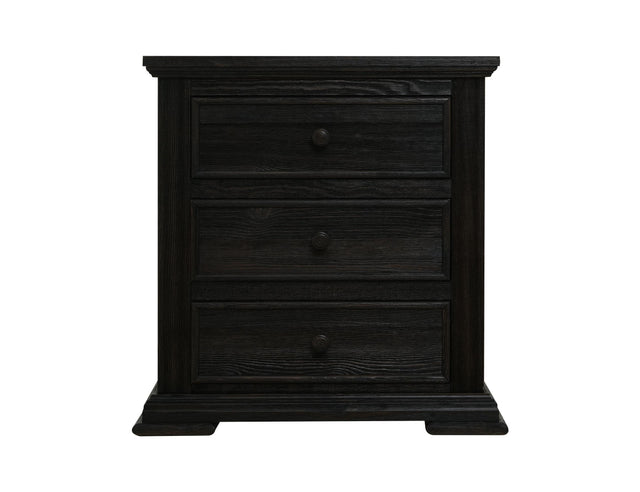 International Furniture Direct Terra - 3-Drawer Nightstand - Tricorn Black
