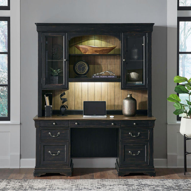 Liberty Furniture Meritage - Credenza & Hutch - Black
