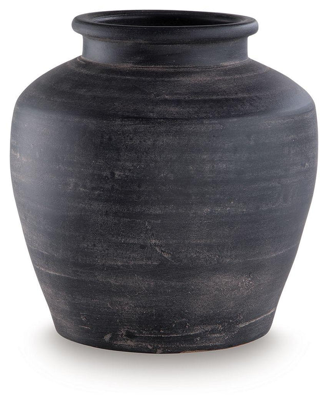 Ashley Meadie Vase - Distressed Black