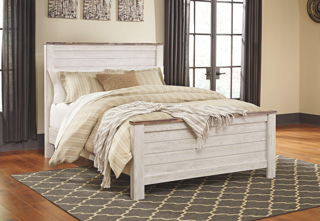 Ashley Willowton - Whitewash - Queen Panel Bed