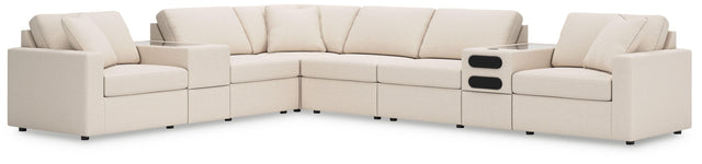 Ashley Modmax - Oyster - 8-Piece Sectional With Audio And Storage Consoles