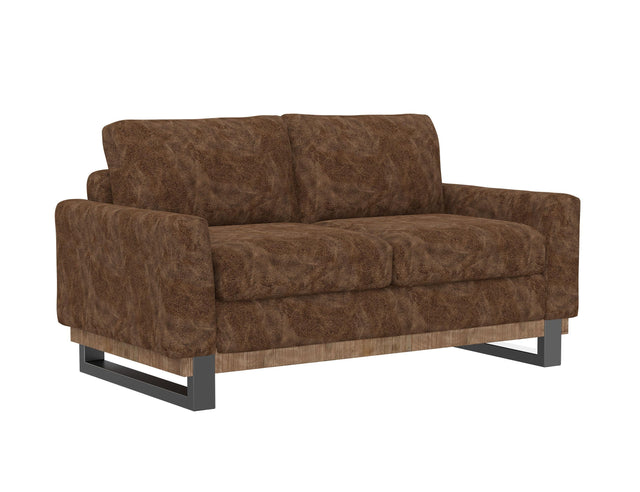 International Furniture Direct Mita - Loveseat - Chocolate Brown
